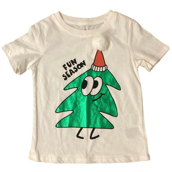 H&M Fun Season Christmas Tree Tee Size 3/4 - Picture 1 of 2